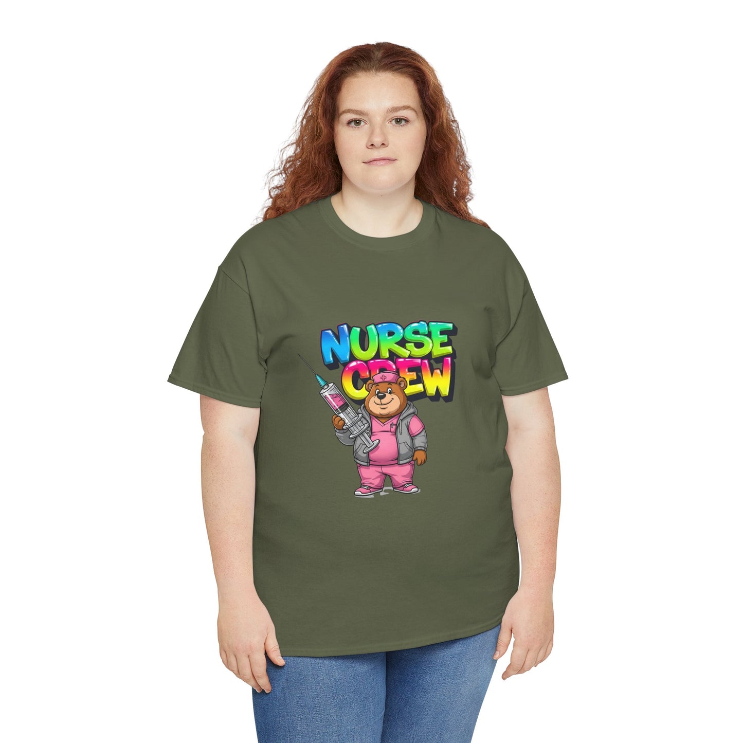 Nurse Crew T-Shirt — Cute Cartoon Nurse Bear Graphic Tee