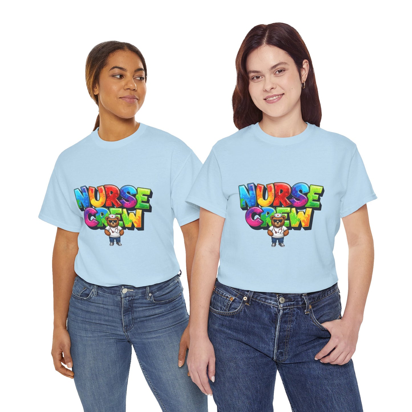 Nurse Crew Graphic Tee — Colorful Cartoon Nurse Appreciation Shirt