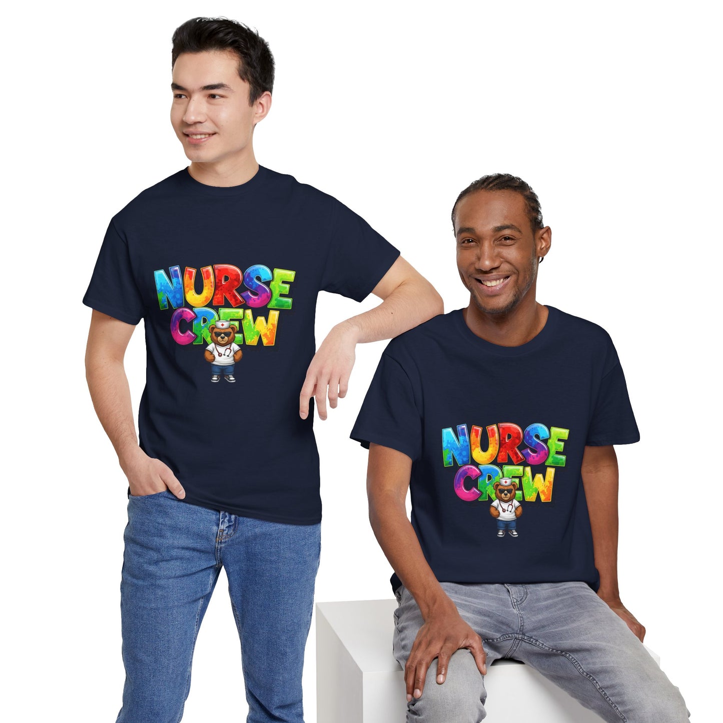 Nurse Crew Graphic Tee — Colorful Cartoon Nurse Appreciation Shirt