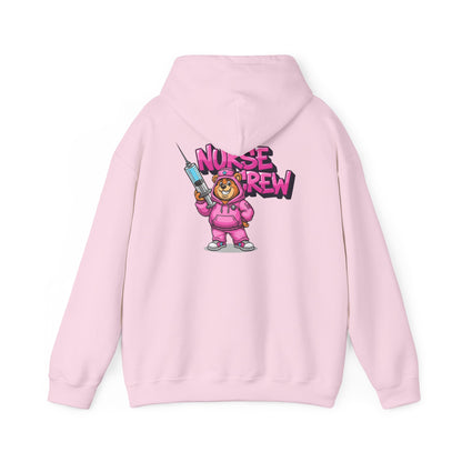 Nurse Crew Hoodie — Cute Teddy Nurse with Syringe Graphic