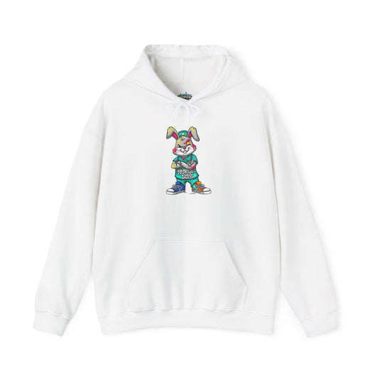 Colorful Street Bunny Hoodie — Graphic Rabbit Art Pullover