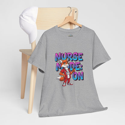 Nurse Mode On T‑Shirt — Cute Fox Nurse Graphic Tee for Nurses & Nursing Students