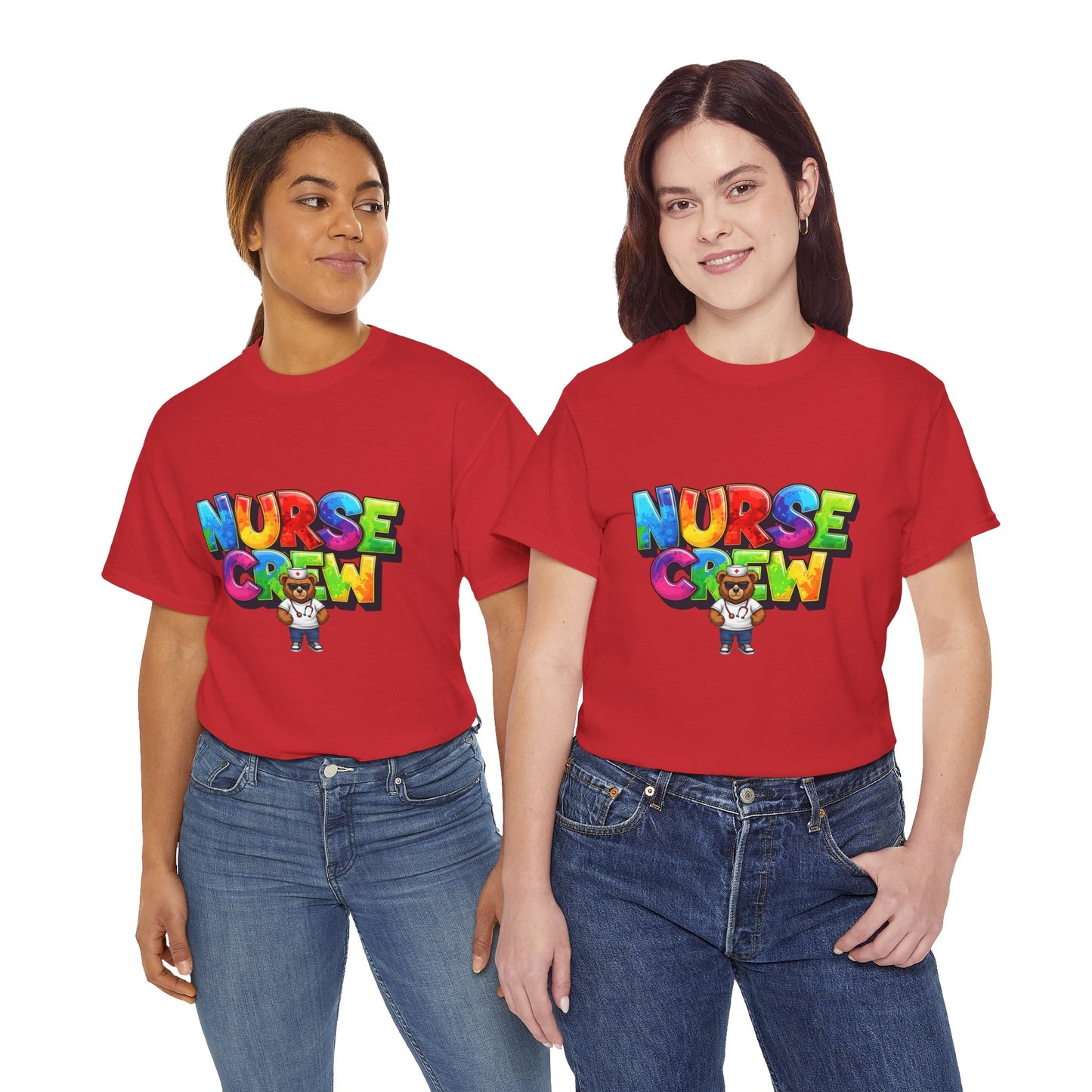 Nurse Crew Graphic Tee — Colorful Cartoon Nurse Appreciation Shirt