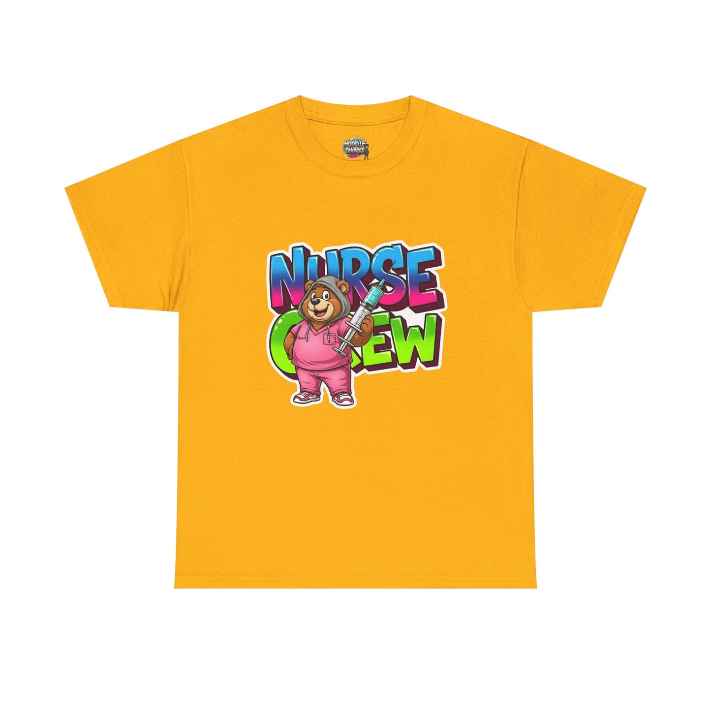 Nurse Crew Bear T‑Shirt — Cute Pink Nurse Cartoon Tee for Nurses & Medical Staff