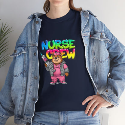 Nurse Crew T-Shirt — Cute Cartoon Nurse Bear Graphic Tee