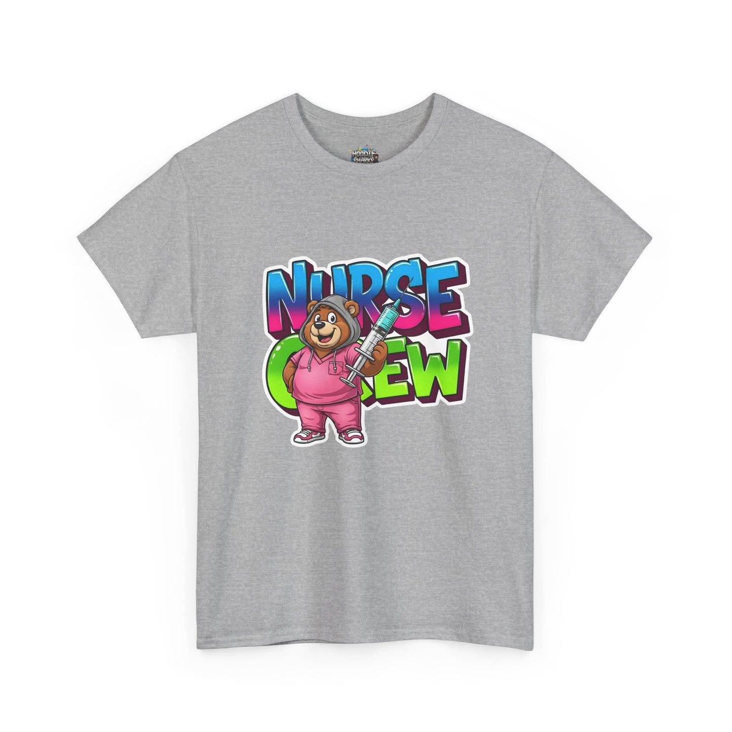 Nurse Crew Bear T‑Shirt — Cute Pink Nurse Cartoon Tee for Nurses & Medical Staff