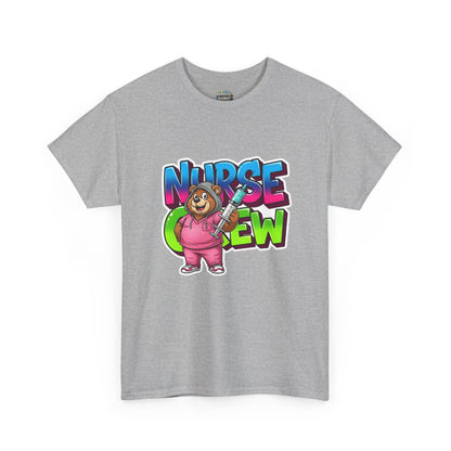 Nurse Crew Bear T‑Shirt — Cute Pink Nurse Cartoon Tee for Nurses & Medical Staff