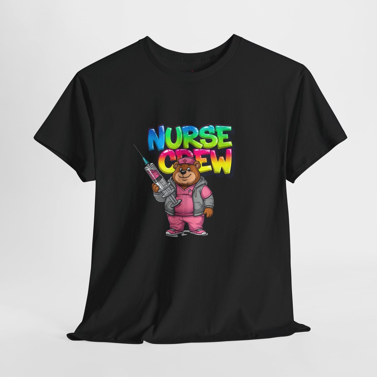 Nurse Crew T-Shirt — Cute Cartoon Nurse Bear Graphic Tee