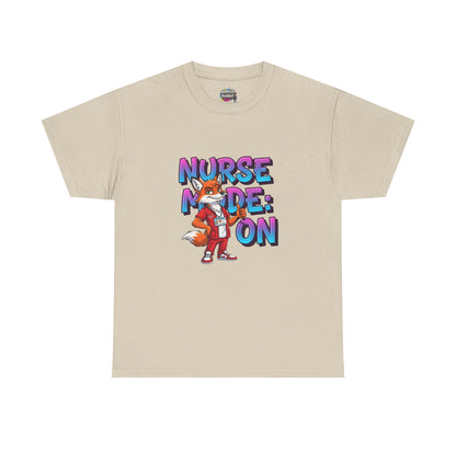 Nurse Mode On T‑Shirt — Cute Fox Nurse Graphic Tee for Nurses & Nursing Students