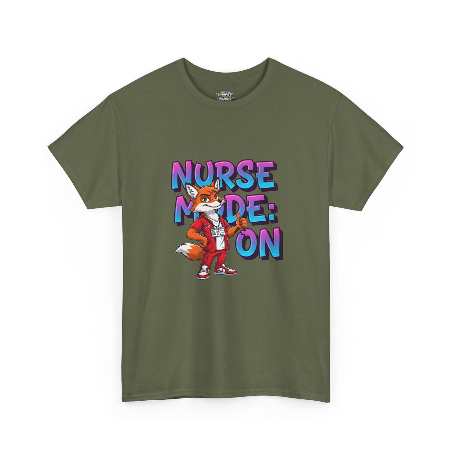 Nurse Mode On T‑Shirt — Cute Fox Nurse Graphic Tee for Nurses & Nursing Students