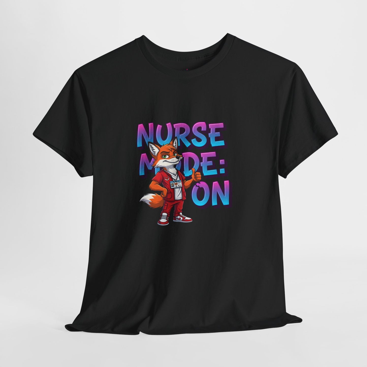Nurse Mode On T‑Shirt — Cute Fox Nurse Graphic Tee for Nurses & Nursing Students