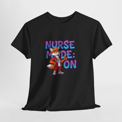 Nurse Mode On T‑Shirt — Cute Fox Nurse Graphic Tee for Nurses & Nursing Students