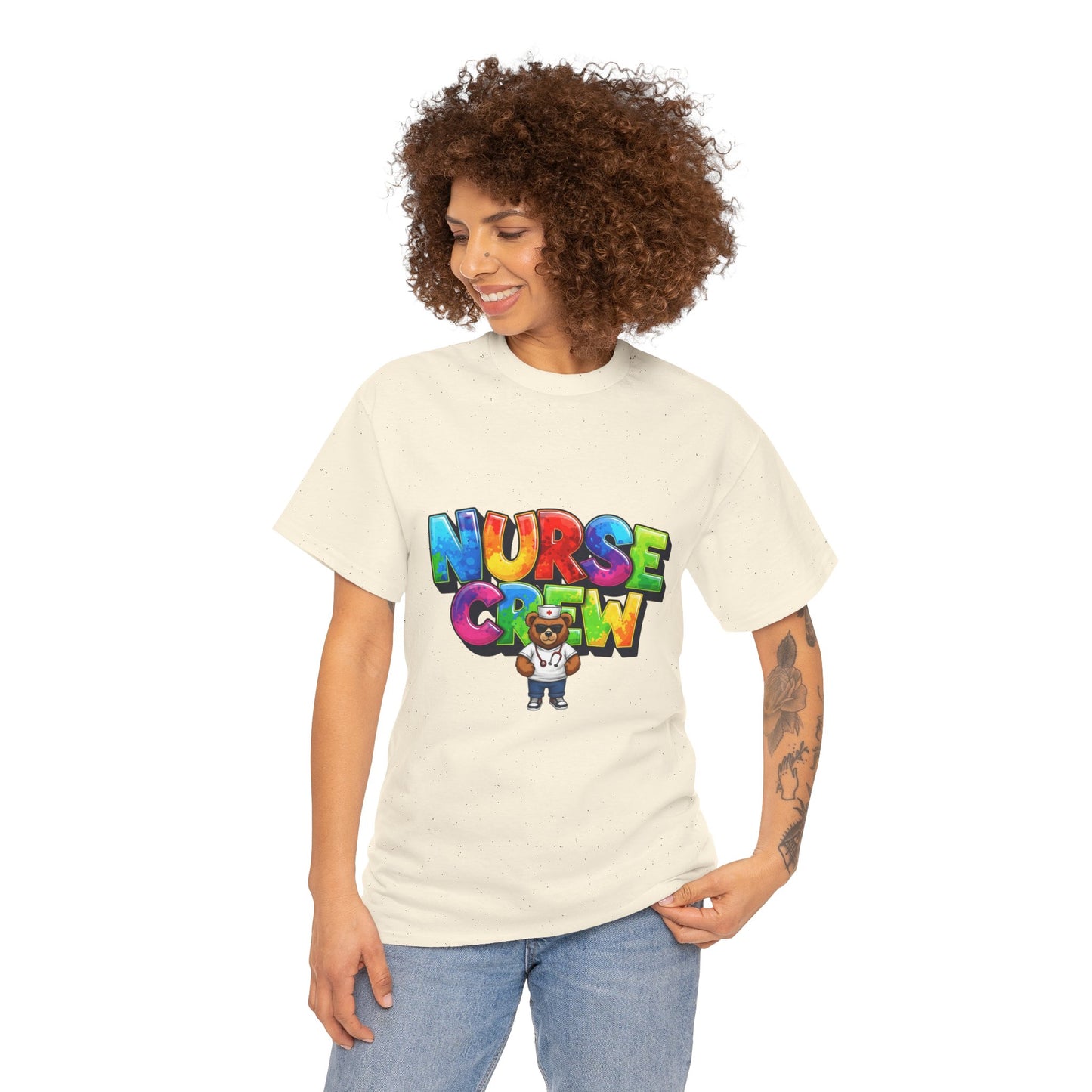 Nurse Crew Graphic Tee — Colorful Cartoon Nurse Appreciation Shirt