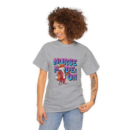 Nurse Mode On T‑Shirt — Cute Fox Nurse Graphic Tee for Nurses & Nursing Students