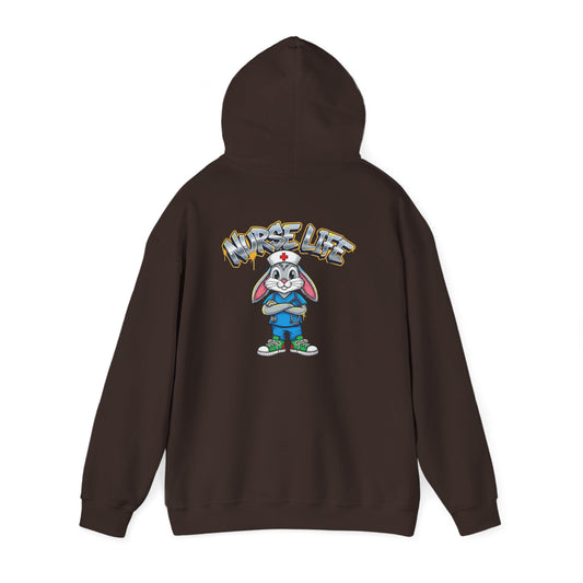 Hippie Bunny Hoodie – 'Hip Life' Graphic Pullover Sweatshirt