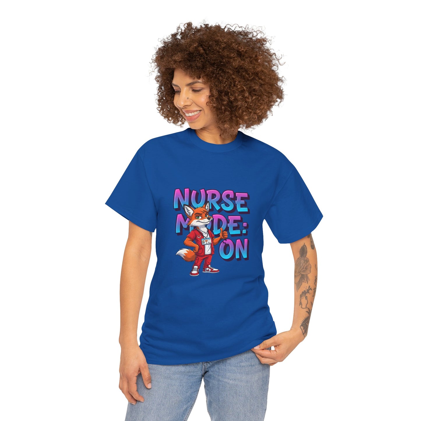Nurse Mode On T‑Shirt — Cute Fox Nurse Graphic Tee for Nurses & Nursing Students