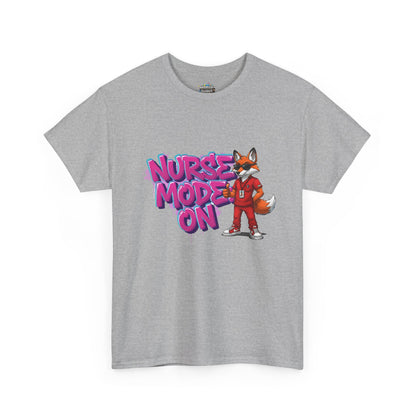 Nurse Mode On T-Shirt — Cute Fox Nurse Graphic Tee for Healthcare Workers