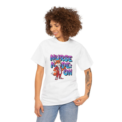Nurse Mode On T‑Shirt — Cute Fox Nurse Graphic Tee for Nurses & Nursing Students