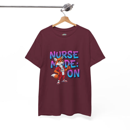 Nurse Mode On T‑Shirt — Cute Fox Nurse Graphic Tee for Nurses & Nursing Students