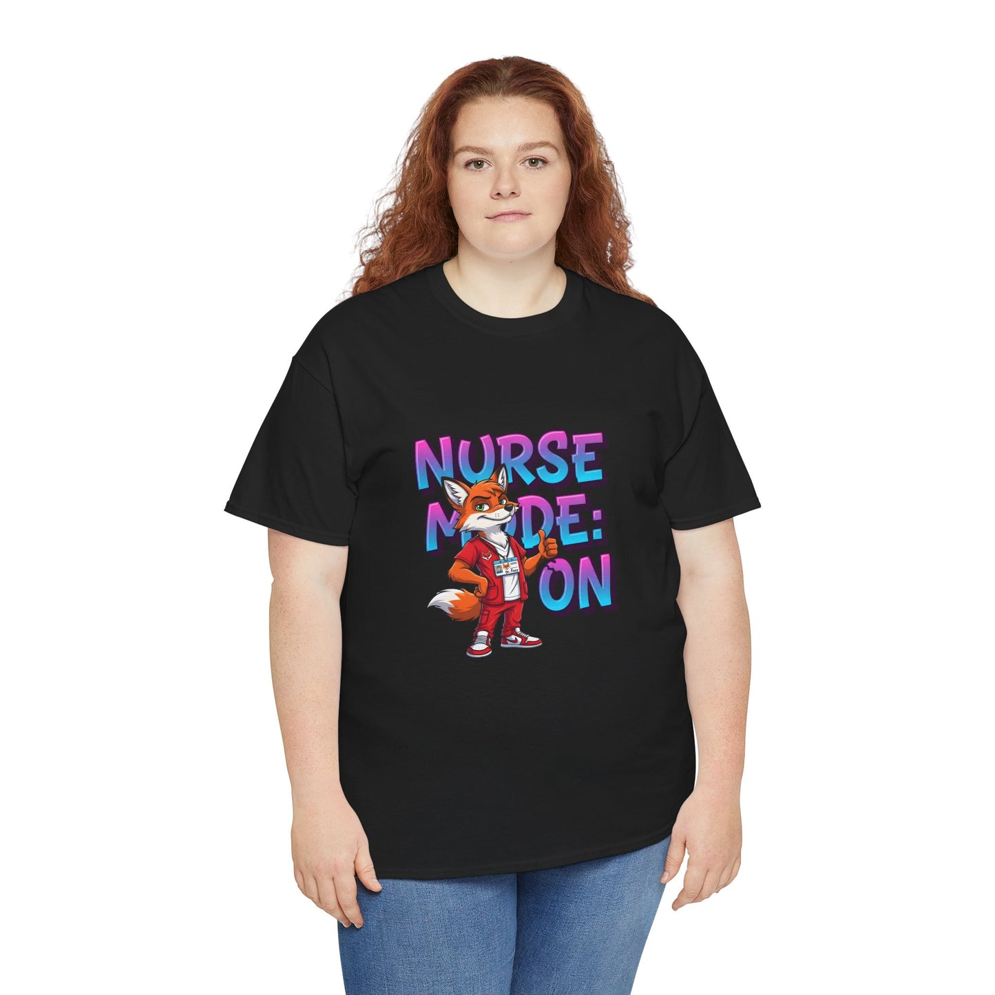 Nurse Mode On T‑Shirt — Cute Fox Nurse Graphic Tee for Nurses & Nursing Students