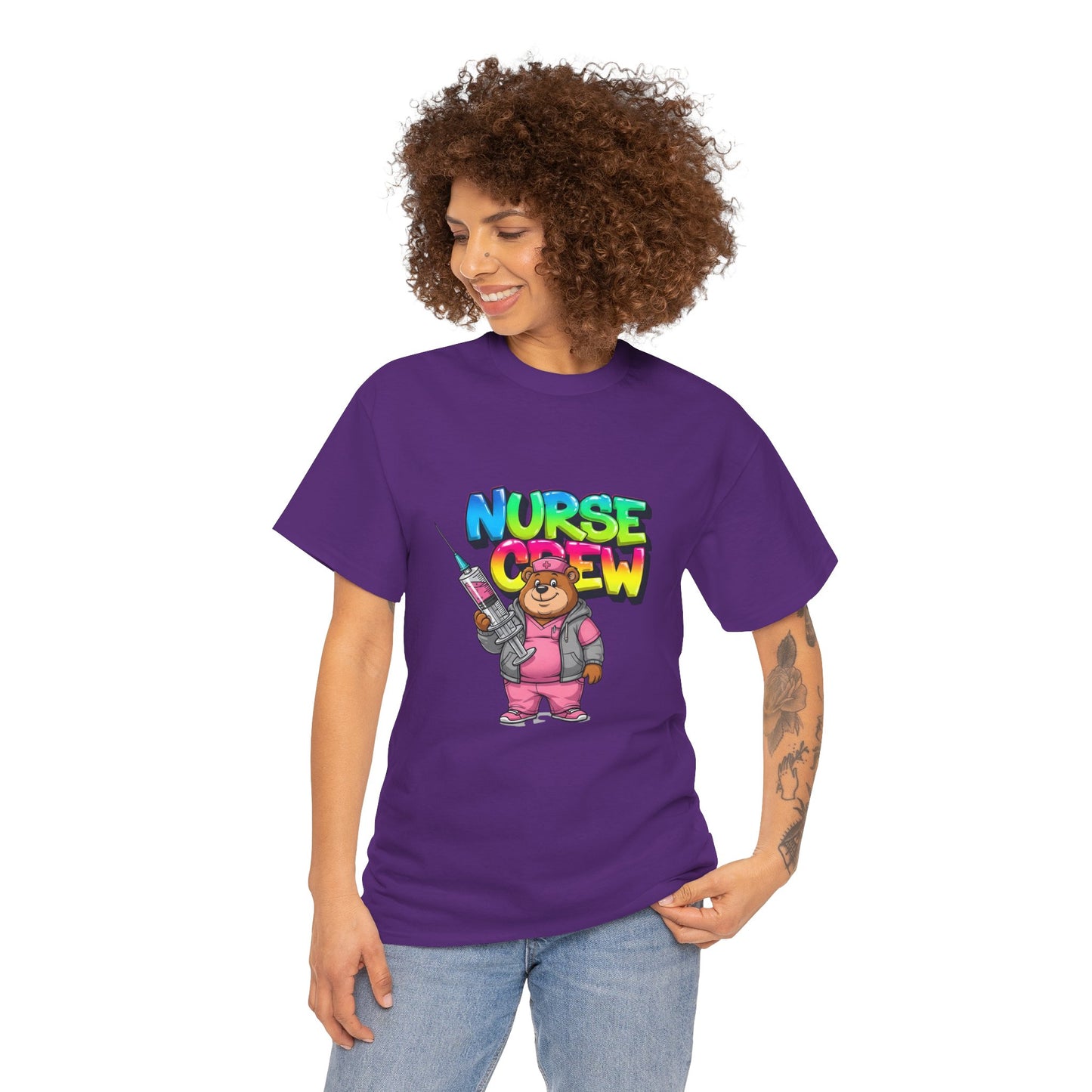 Nurse Crew T-Shirt — Cute Cartoon Nurse Bear Graphic Tee
