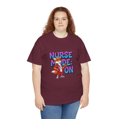 Nurse Mode On T‑Shirt — Cute Fox Nurse Graphic Tee for Nurses & Nursing Students