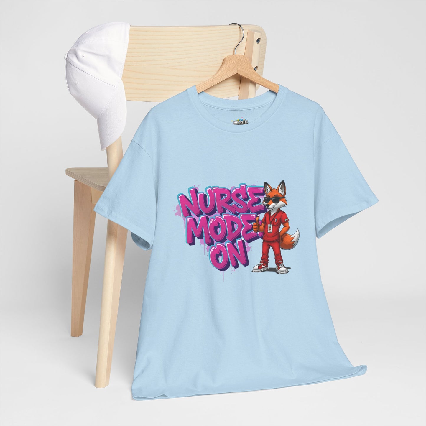 Nurse Mode On T-Shirt — Cute Fox Nurse Graphic Tee for Healthcare Workers