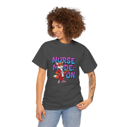 Nurse Mode On T‑Shirt — Cute Fox Nurse Graphic Tee for Nurses & Nursing Students