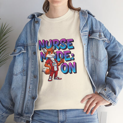 Nurse Mode On T‑Shirt — Cute Fox Nurse Graphic Tee for Nurses & Nursing Students