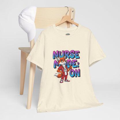 Nurse Mode On T‑Shirt — Cute Fox Nurse Graphic Tee for Nurses & Nursing Students