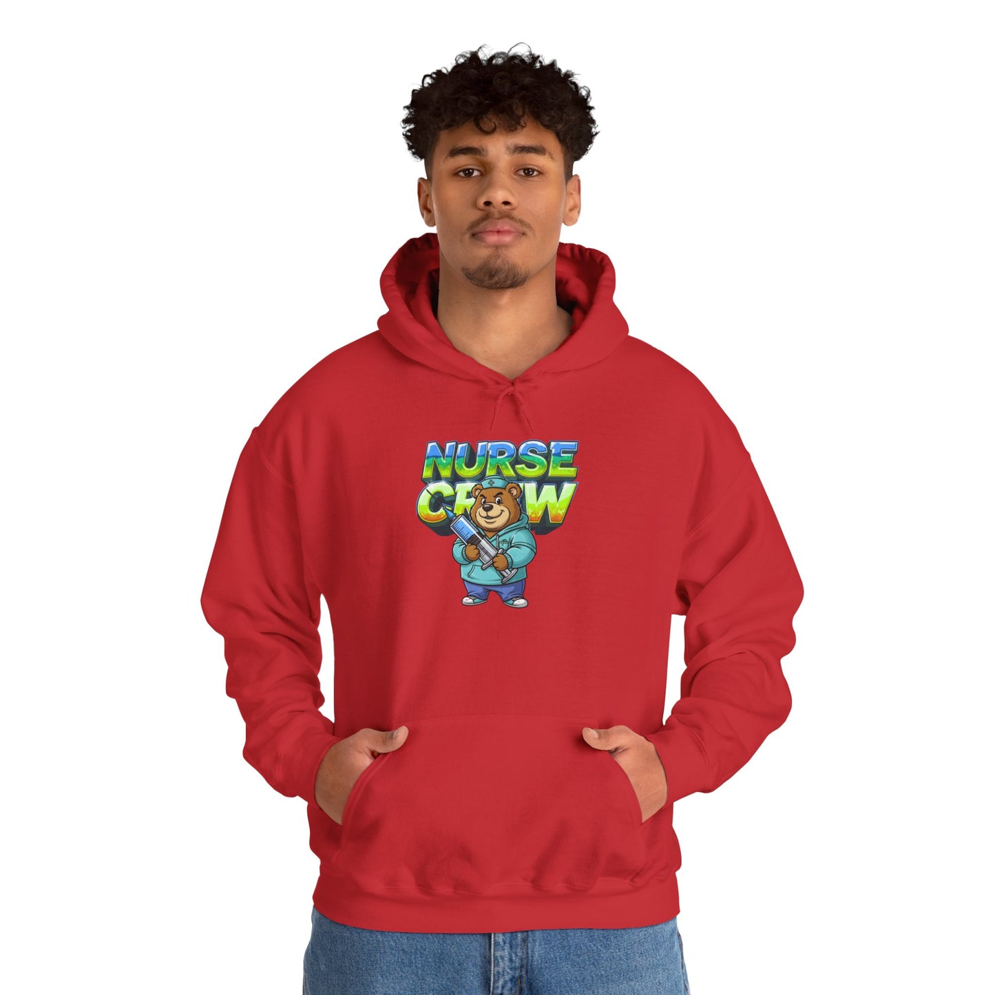 Unisex Nurse Crew Hoodie — Cute Bear Nurse Graphic Pullover
