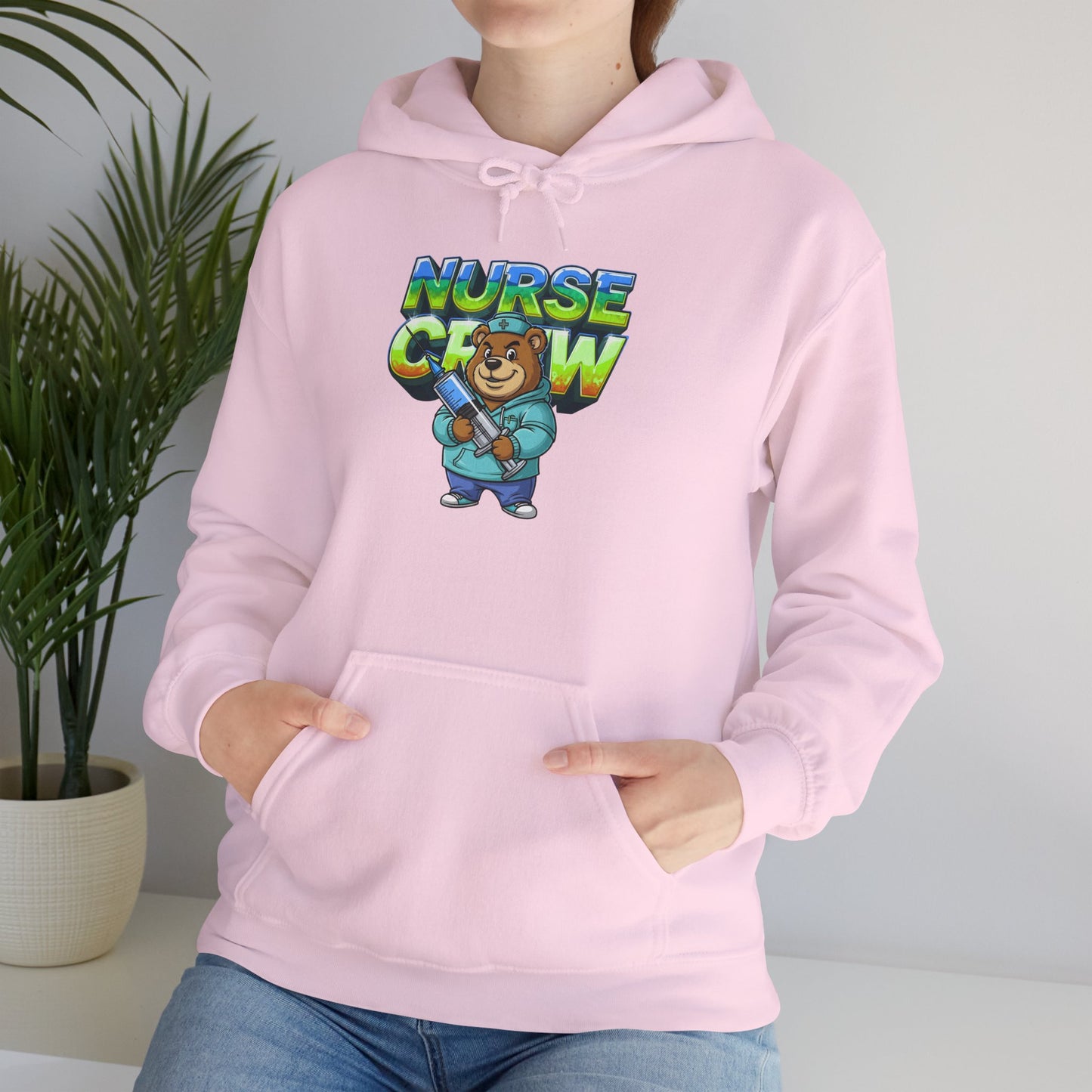 Unisex Nurse Crew Hoodie — Cute Bear Nurse Graphic Pullover