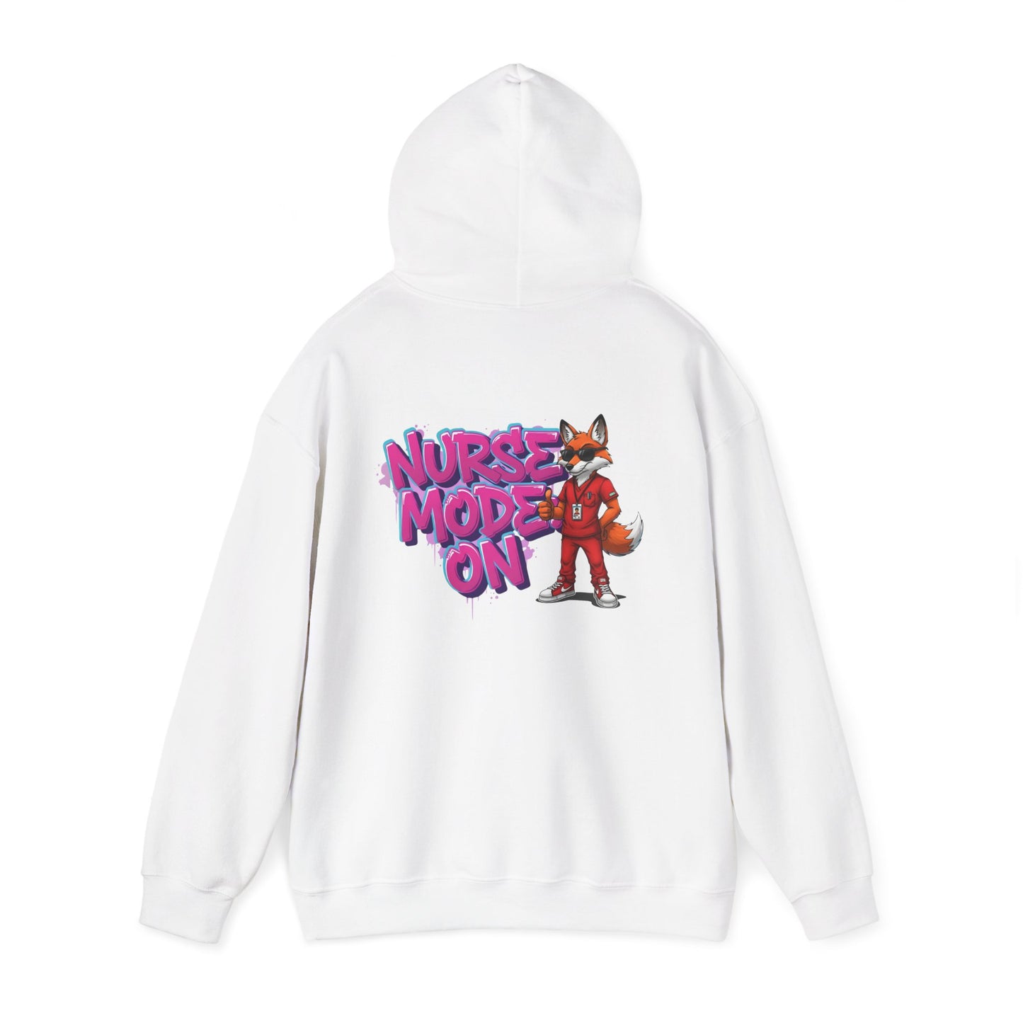 Unisex Nurse Hoodie — 'Nurse Mode On' Cute Nurse Fox Graphic Pullover