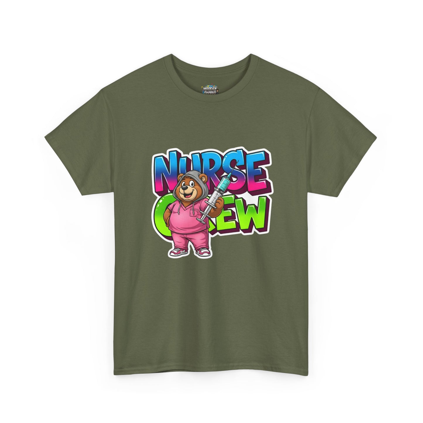 Nurse Crew Bear T‑Shirt — Cute Pink Nurse Cartoon Tee for Nurses & Medical Staff