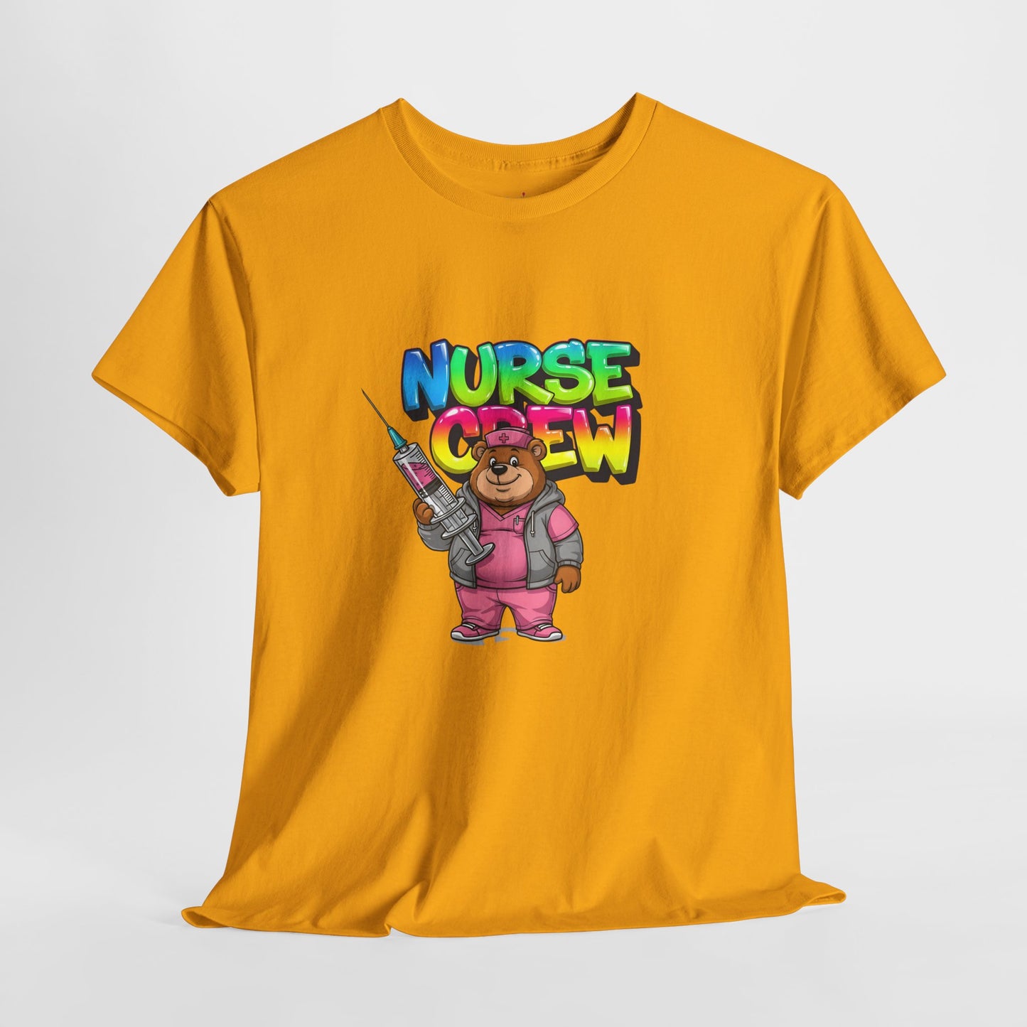 Nurse Crew T-Shirt — Cute Cartoon Nurse Bear Graphic Tee