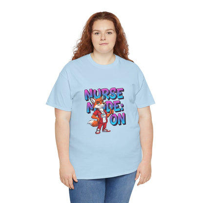 Nurse Mode On T‑Shirt — Cute Fox Nurse Graphic Tee for Nurses & Nursing Students