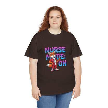 Nurse Mode On T‑Shirt — Cute Fox Nurse Graphic Tee for Nurses & Nursing Students