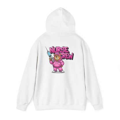 Nurse Crew Hoodie — Cute Teddy Nurse with Syringe Graphic