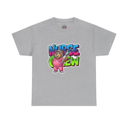 Nurse Crew Bear T‑Shirt — Cute Pink Nurse Cartoon Tee for Nurses & Medical Staff