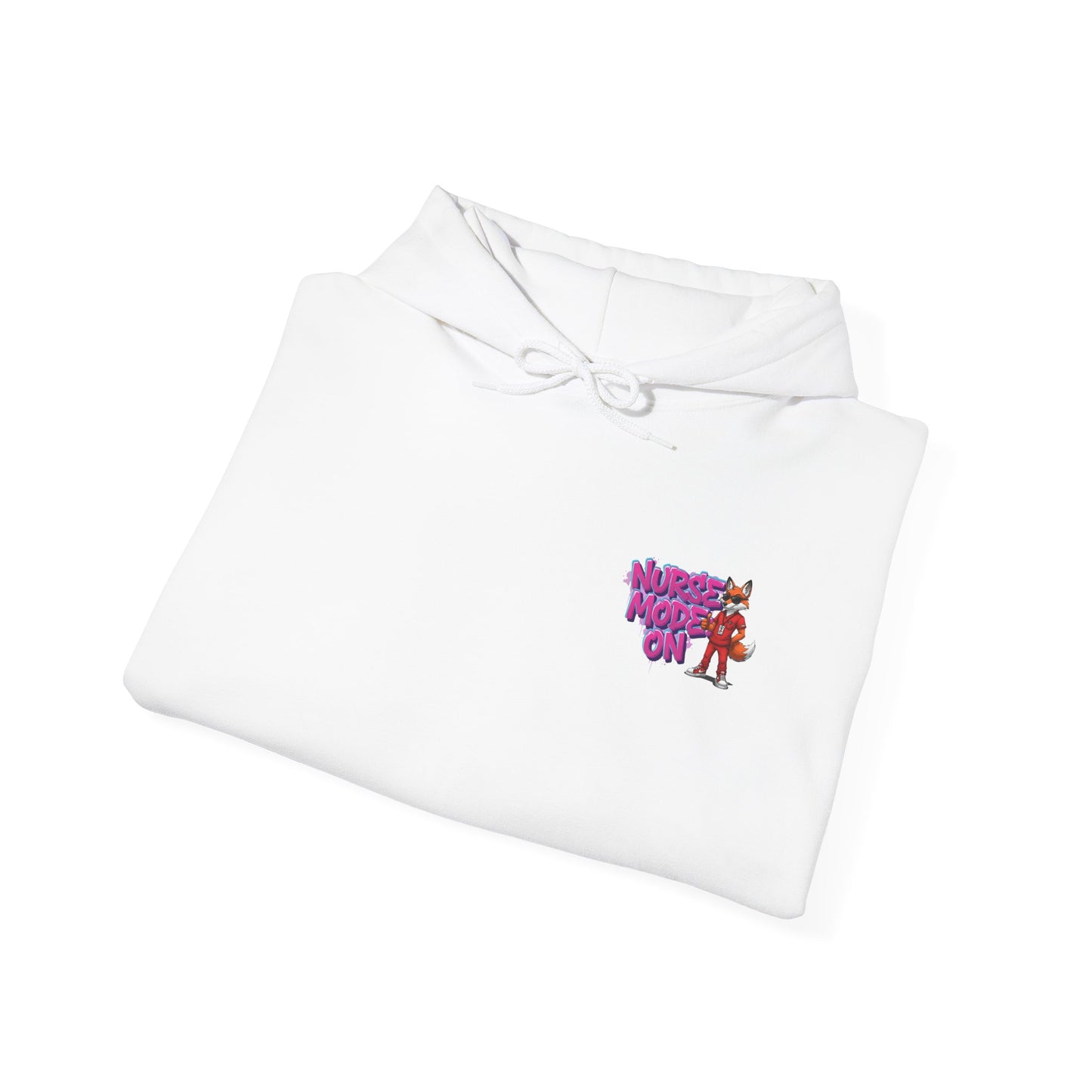 Unisex Nurse Hoodie — 'Nurse Mode On' Cute Nurse Fox Graphic Pullover
