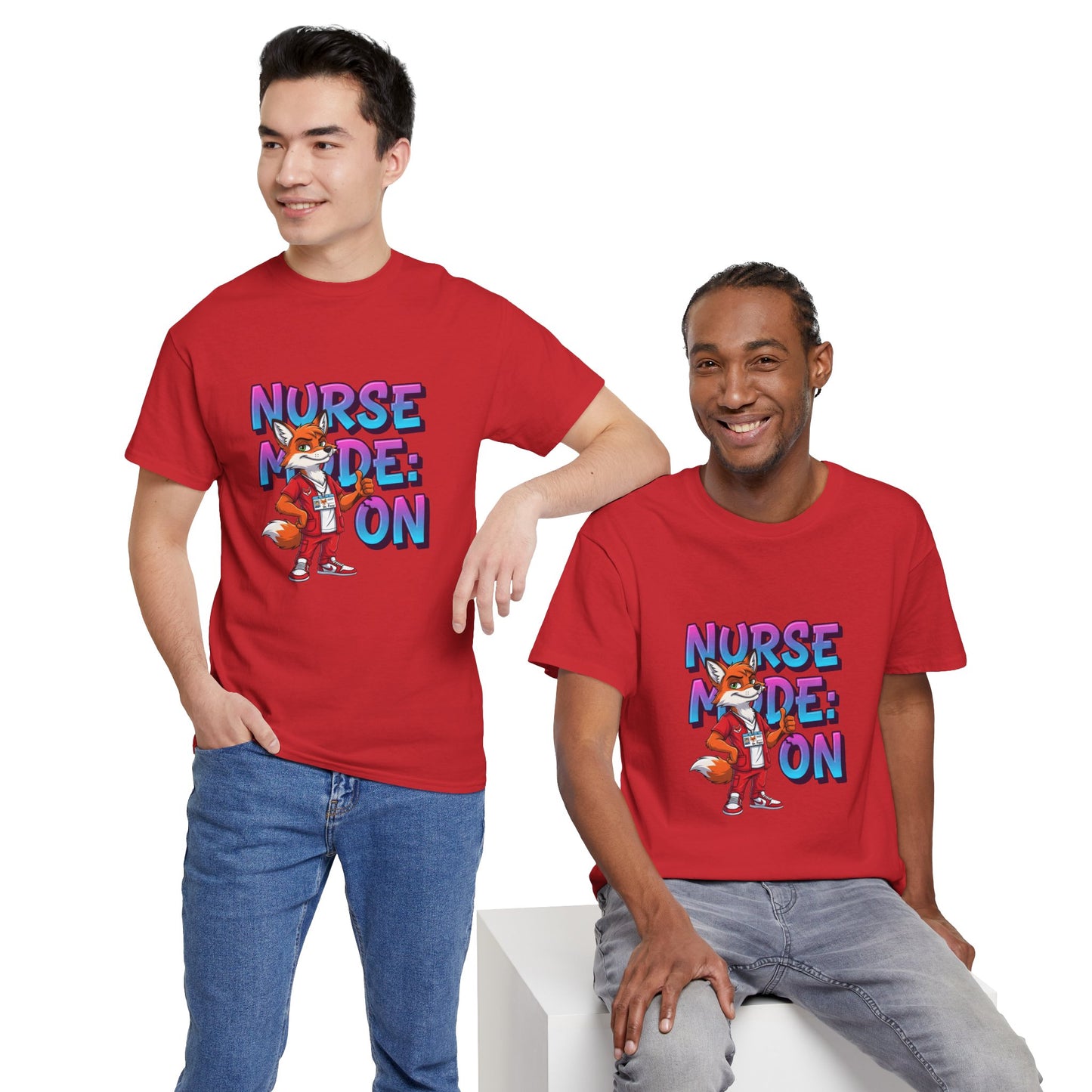 Nurse Mode On T‑Shirt — Cute Fox Nurse Graphic Tee for Nurses & Nursing Students