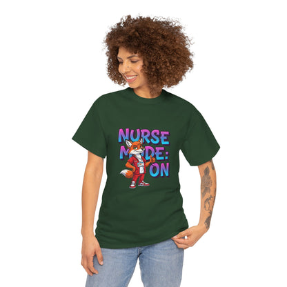 Nurse Mode On T‑Shirt — Cute Fox Nurse Graphic Tee for Nurses & Nursing Students