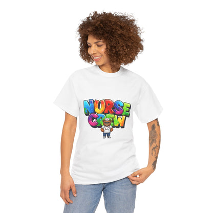 Nurse Crew Graphic Tee — Colorful Cartoon Nurse Appreciation Shirt
