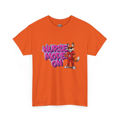 Nurse Mode On T-Shirt — Cute Fox Nurse Graphic Tee for Healthcare Workers