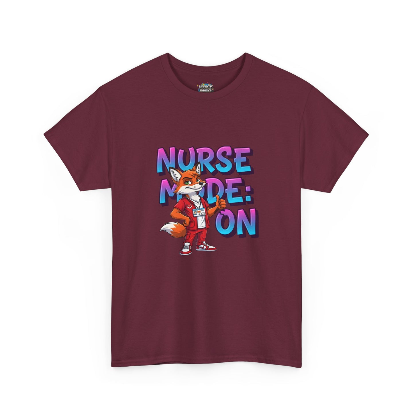Nurse Mode On T‑Shirt — Cute Fox Nurse Graphic Tee for Nurses & Nursing Students