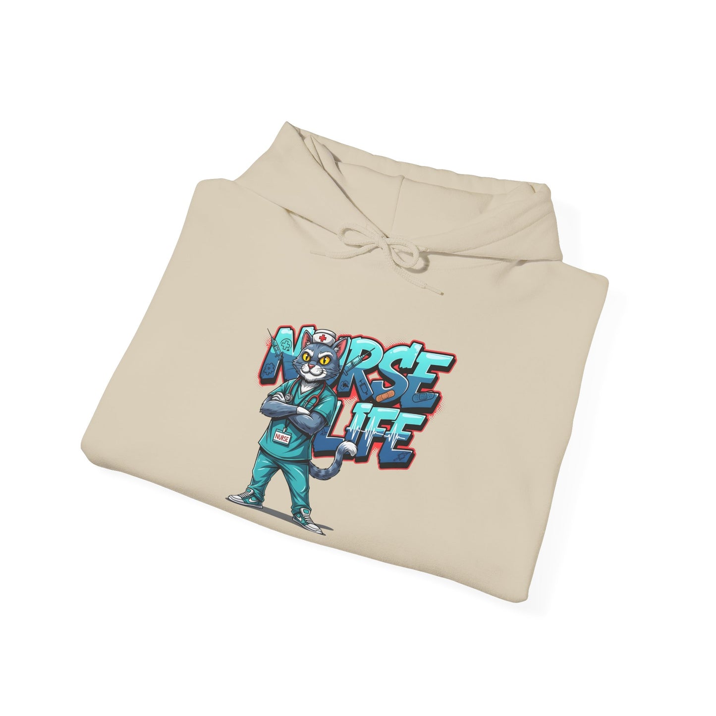 Unisex Nurse Life Hoodie — Cute Cartoon Nurse Graphic Pullover