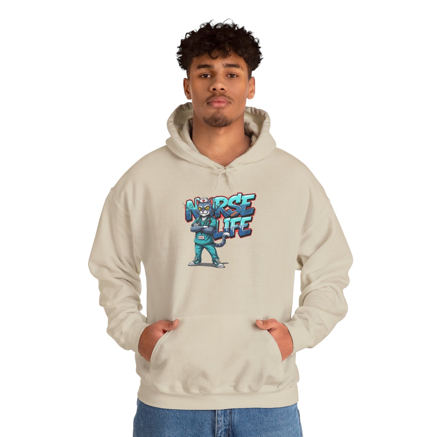 Unisex Nurse Life Hoodie — Cute Cartoon Nurse Graphic Pullover