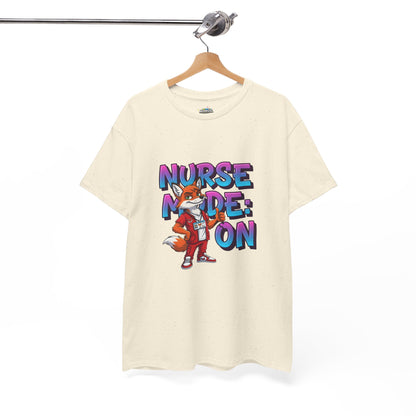 Nurse Mode On T‑Shirt — Cute Fox Nurse Graphic Tee for Nurses & Nursing Students