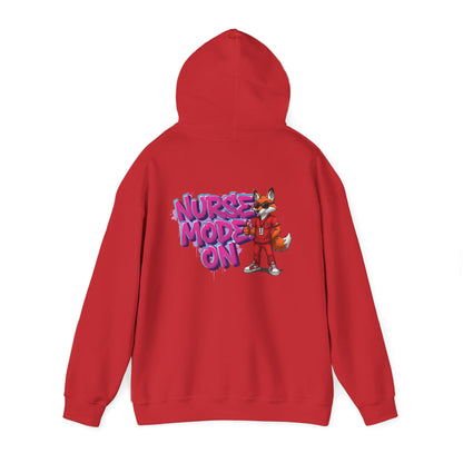 Unisex Nurse Hoodie — 'Nurse Mode On' Cute Nurse Fox Graphic Pullover