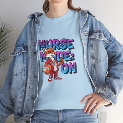 Nurse Mode On T‑Shirt — Cute Fox Nurse Graphic Tee for Nurses & Nursing Students